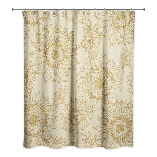 Large Sunflower Head Shower Curtain